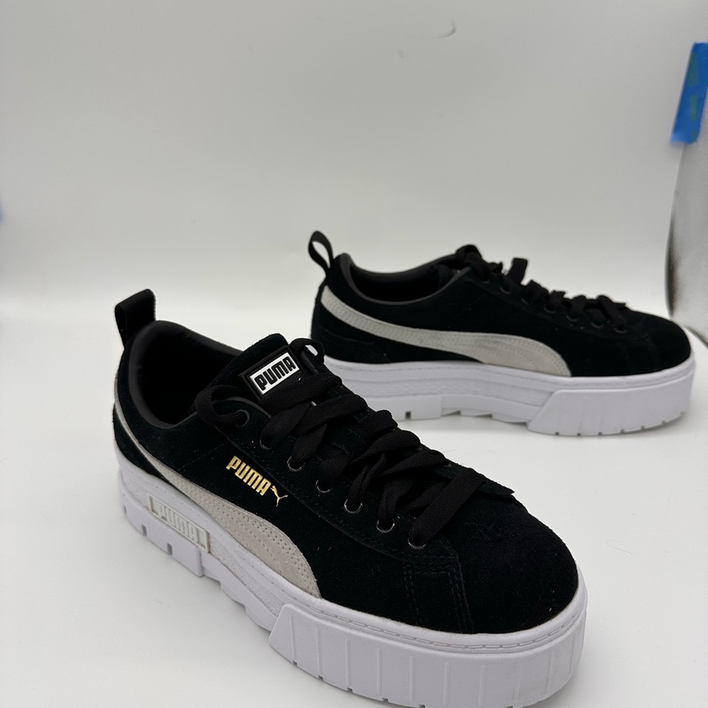 Puma Black and White Platform Sneakers